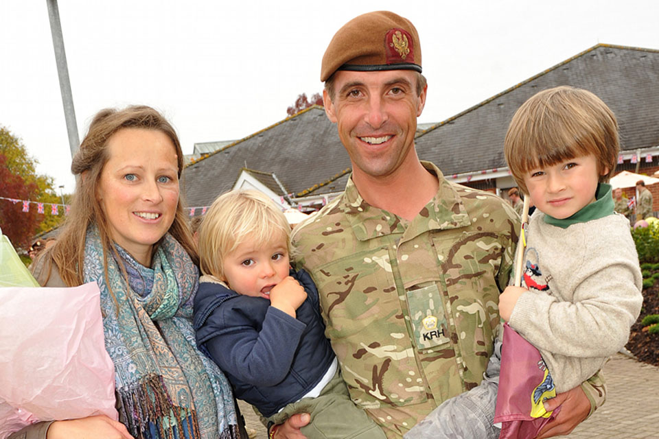 Major Alex Michael with his wife, Lucy, and children Michael, Bertie and Olly