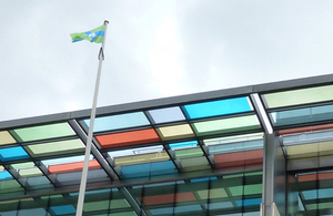 North Riding flag above the new DCLG headquarters