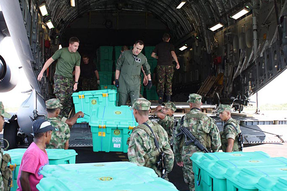 RAF delivers aid to Colombian flood victims