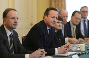 Prime Minister David Cameron hosts a mental health roundtable meeting in the Cabinet Room at 10 Downing Street.