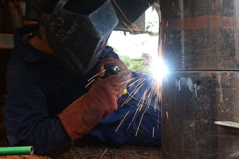 A Royal Engineer at work on one of the pump installations