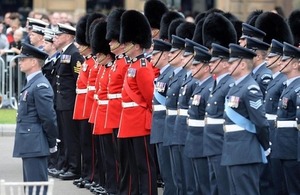 Armed forces personnel on parade at George Square in Glasgow [Picture: Mark Owens, Crown copyright]