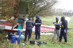 Image of plane crash that potentially contains hazardous substances