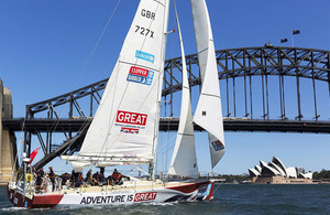 Clipper yacht in Sydney harbour