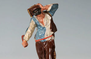 A Meissen Böttger stoneware figure from the Commedia dell’arte.