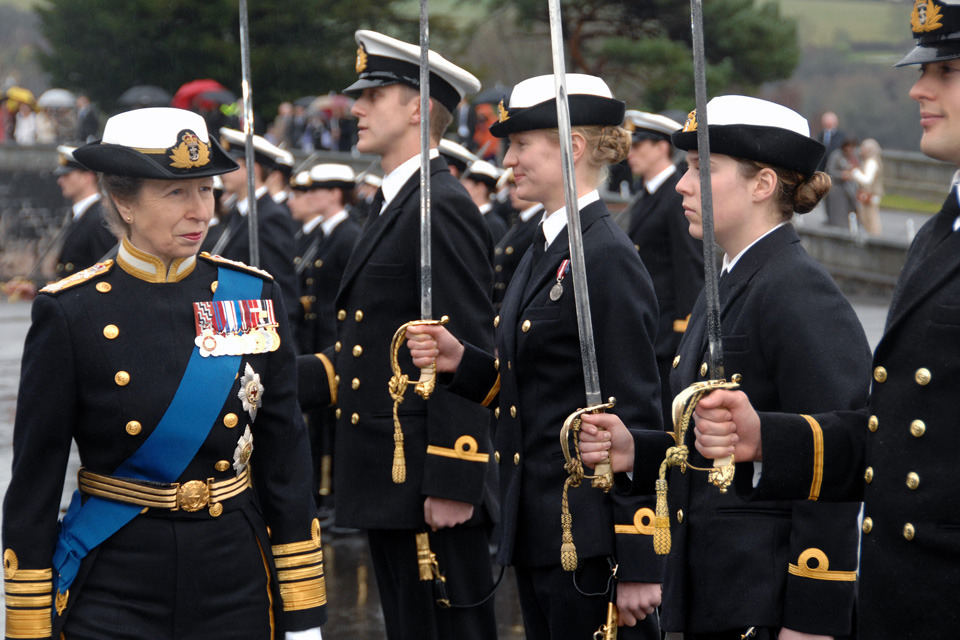 Princess Royal attends naval cadets' passing out parade