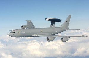 A Royal Air Force E-3D Sentry manufactured by Boeing [Crown copyright]