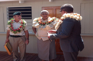 Prime Minister Bainimarama with High Commissioner, HE Mr Roderick Drummond and Major (retd) Jim Hall