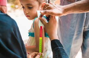 A child is screened for malnutrition in Yemen, October 2017. Picture: UNICEF