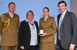 Captain Pip Lines (second from right) with her Churchill Medal [Picture: Crown copyright]