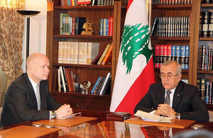 Foreign Secretary William Hague and the President of Lebanon, Michel Sleiman