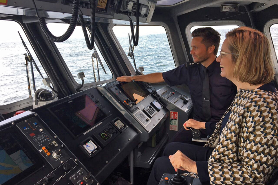 Home Secretary visits new coastal patrol vessel in Scotland