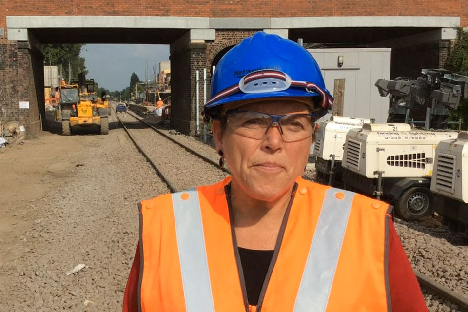 Baroness Kramer views rail improvements at Huyton and Roby