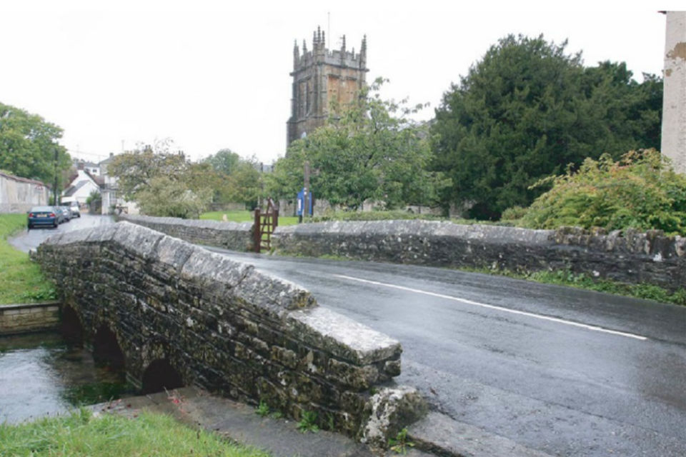 The former Charminster Bridge, which flooded in 2014