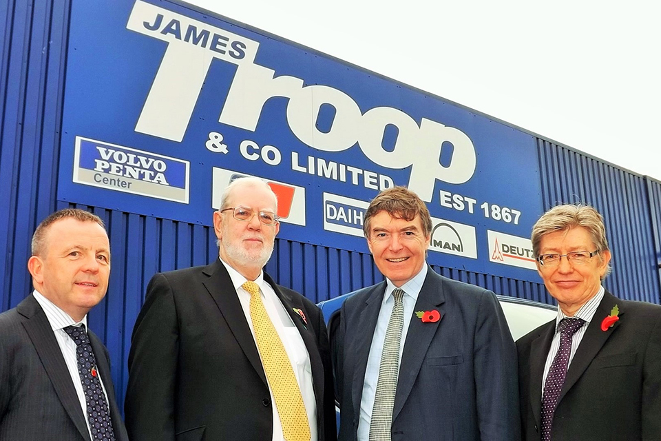 Robert Pollock, Bob Troop, Defence Minister Philip Dunne and Derek Bate. 