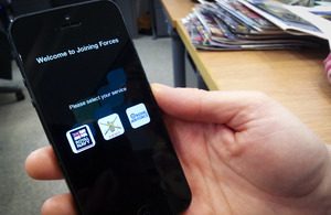 Joining Forces iPhone app [Picture: Crown copyright]