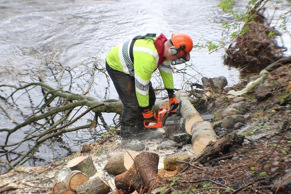 Flood repairs start in Haydon Bridge, Northumberland