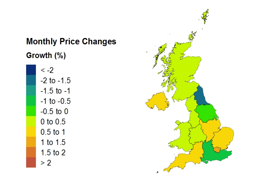 Price changes by country and government office region