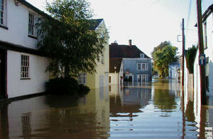 Flooded houses in Coggeshall