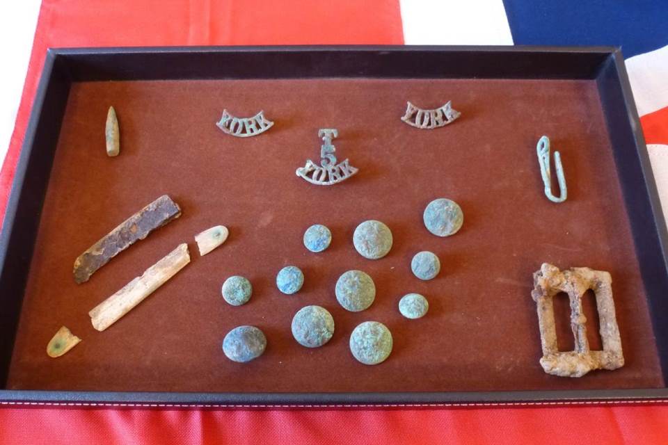 The recovered artefacts belonging to Private Parker that led to his identification, Crown Copyright, All rights reserved