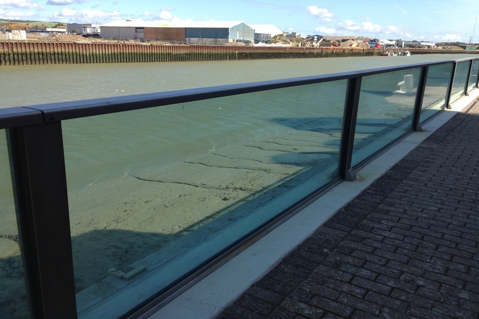 Flood glass at Emerald Quay