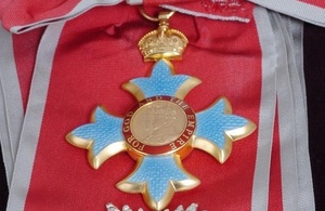 Close up of an honours medal.