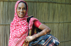 Off to work: Joytara, one of the women whose life has been changed for the better through JITA. Picture: Kathryn Richards/CARE