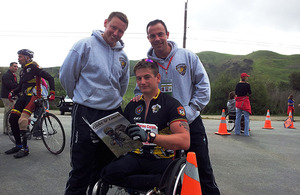 Left to right: Marine Earl James, Marine Joe Townsend and Corporal John Davis at Camp Pendleton in San Diego
