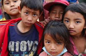 Nepali children, East of Kathmandu