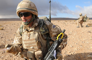 A soldier from 4th Mechanized Brigade during a training exercise in the Jordanian desert (stock image)