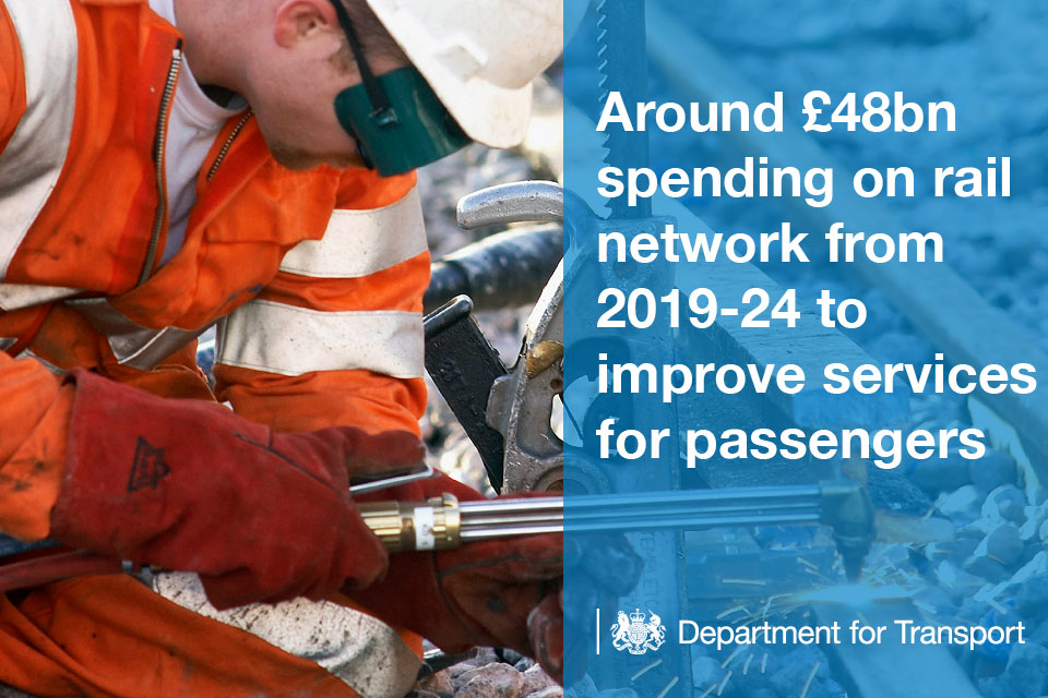 Around £48 billion will be spent on railways from 2019 to 2024 to improve passenger services