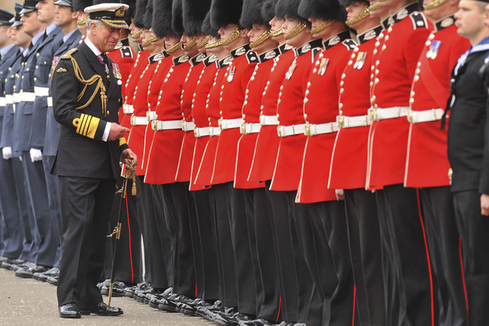 Troops salute Prince Charles at Jubilee Parade