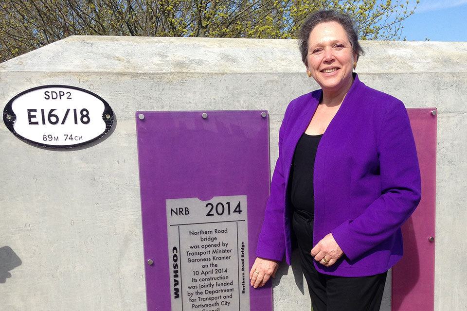 Baroness Kramer opens new £12.6 million Northern Road Bridge