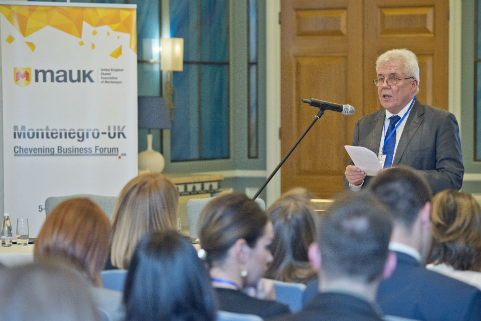 Ambassador Ian Whitting, OBE opening "Montenegro - UK Chevening Business Forum 2016"