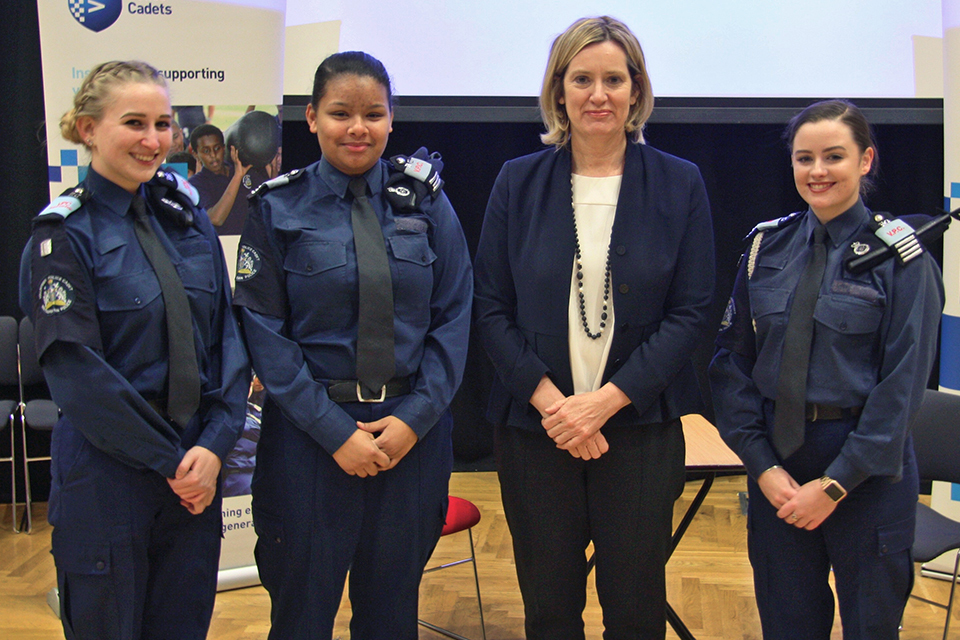 Home Secretary visits Greenwich volunteer police cadets