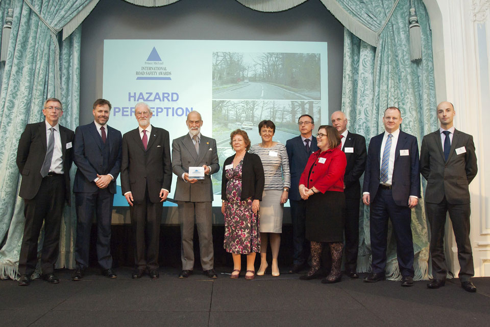 Being presented with the International Prince Michael International Road Safety Premier Award