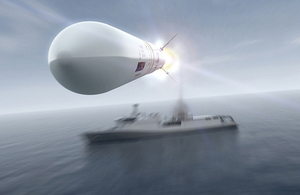 Computer graphic image of Sea Ceptor missile system