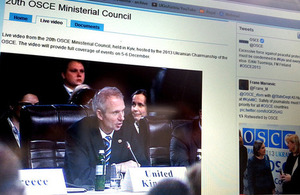 Screenshot of the OSCE ministerial council statements