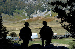 Royal Marines observe their target during Exercise Dragon Hammer in Albania [Picture: Leading Airman (Photographer) Jason Ballard, Crown copyright]