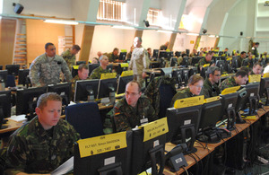 Mission training in the Combined Joint Operations Centre on a busy day