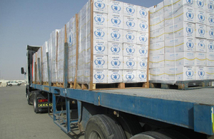 WFP food supplements arrive in Erbil after being transported by DFID. Picture: WFP