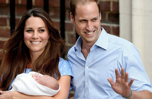 The Duke and Duchess of Cambridge with their baby