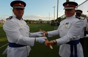 Colin Farquhar, left, and his successor as Commissioner of the Royal Turks and Caicos Islands Police Force, Jim Smith