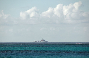 UK warship patrols waters between TCI and Haiti