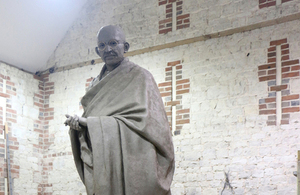 Gandhi clay statue