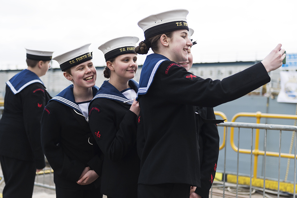 Sea Cadets attending the naming ceremony. Crown Copyright