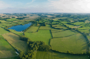 aerial view of fields