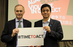 Vice Foreign Minister Kishi and Ambassador Hitchens promoted the PSVI twitter campaign #TimeToAct