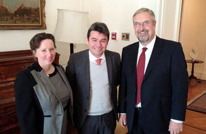 Ambassdor Fiona Clouder; Deputy Environment Minister, Mr. Marcelo Mena, and General Manager of the British Chilean Chamber of Commerce, Greg Holland.
