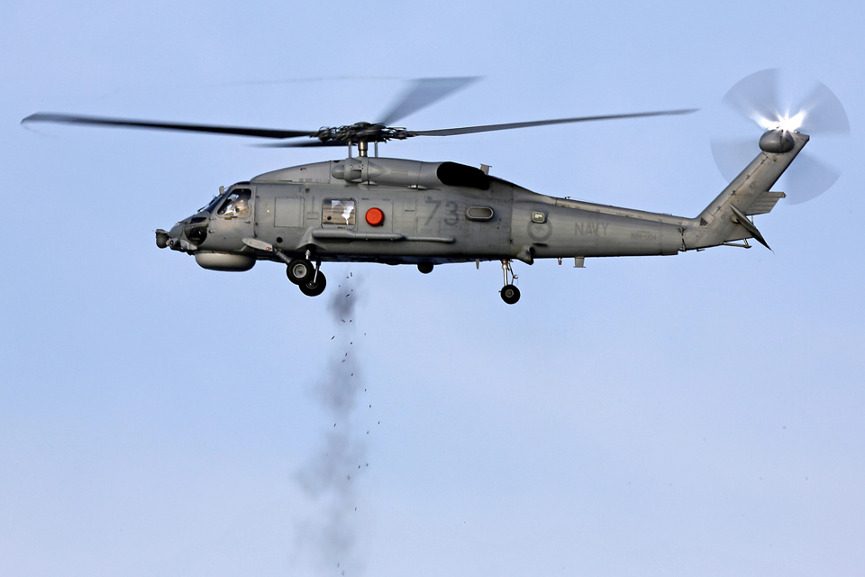 HMAS Melbourne's Seahawk helicopter